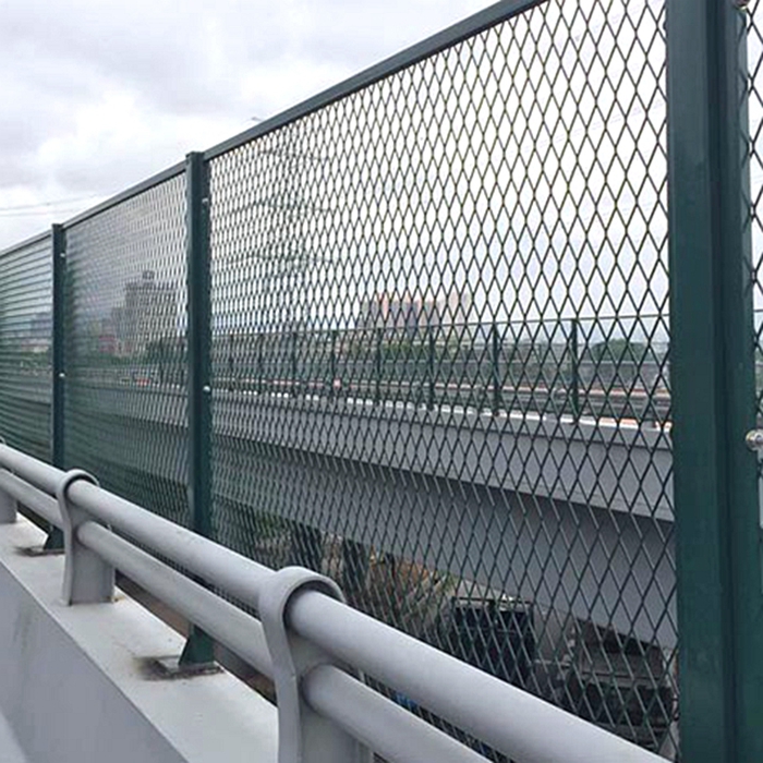 Stainless steel anti-throwing fence diamond expanded metal for viaduct bridge protection