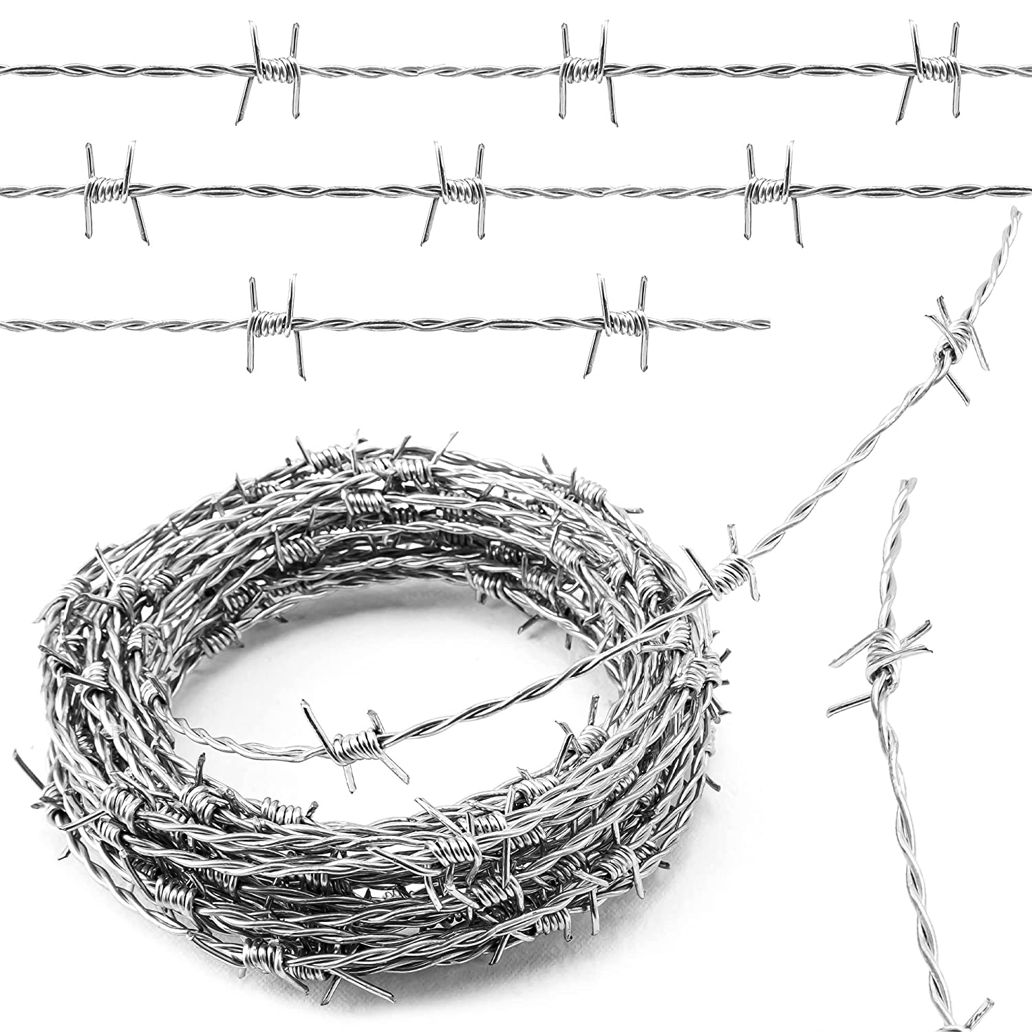Anti-theft Barb Wire Mesh Fence Roll Galvanized Iron Barbed Wire 500 Meters For Fence