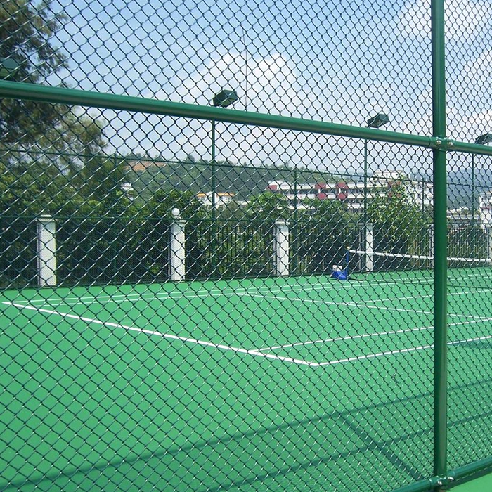 Basketball court 4 foot galvanized black chain link fence