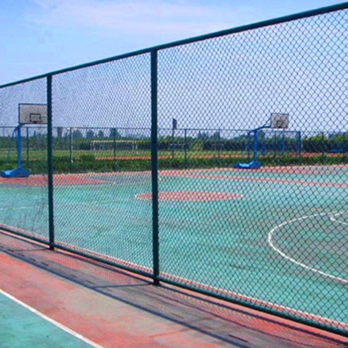 PVC Coated Chain Link Fence Is Used as Fencing for Sports Field