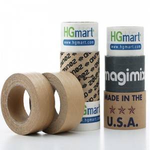 Pamilihan Massive pikeun Cina Degradable Cai Diaktipkeun Gummed Paper Tape Kraft Tape Logo Kraft Packaging Tape