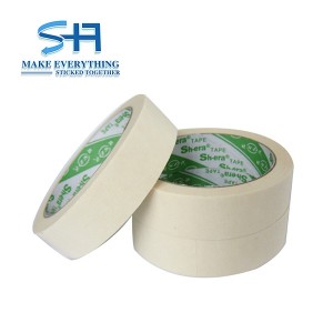 Algemiene doel wite crêpe papier maskering tape jumbo roll gjin oerbleaune papier tape