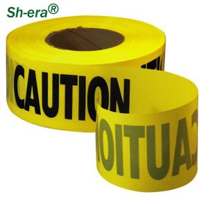 Nelepivá čierno-žltá PE výstražná páska s potlačou vlastného loga nebezpečnej pásky