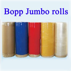Custom Super clear Transparent BOPP OPP Film Acrylic Adhesive Packing Tape Jumbo Rolls