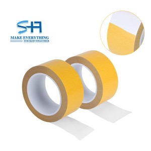 סרט דביק דו צדדי לגיבוי PVC באיכות גבוהה עם נייר שחרור צהוב