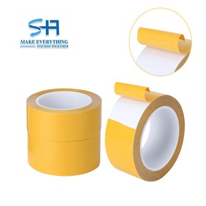 Korkealaatuinen PVC-pohjainen kaksipuolinen teippi keltaisella irrokepaperilla