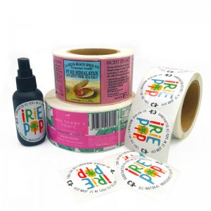 Custom colorful waterproof vinyl labels stickers for food package supplier