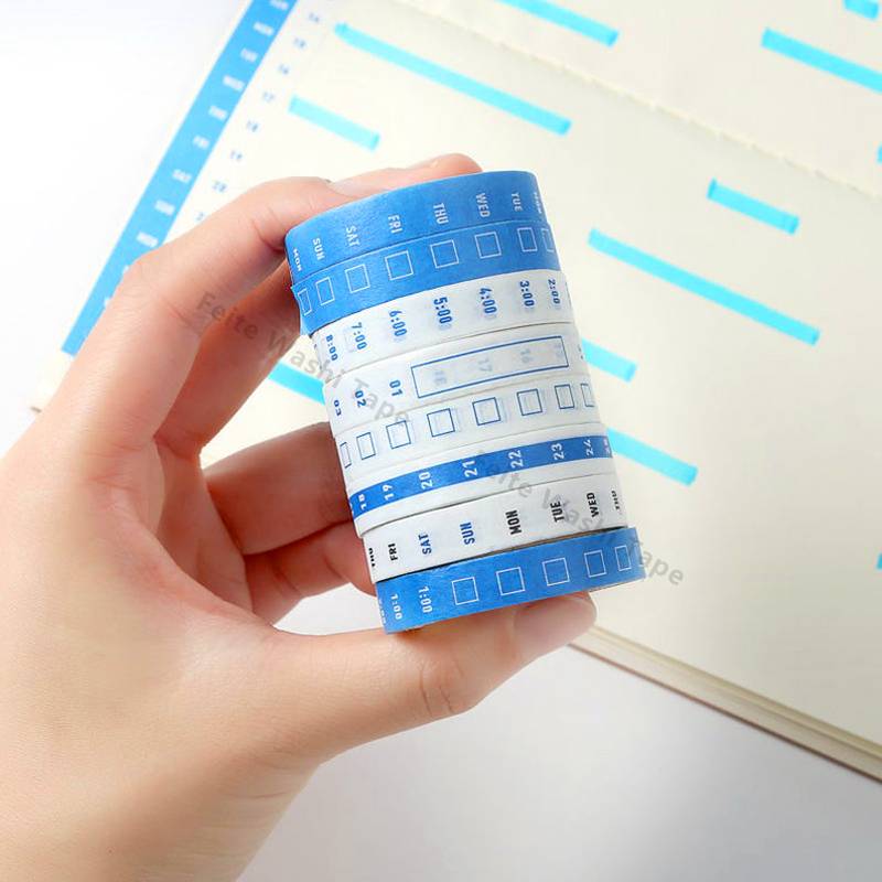 Weekday Calendar Planner Bullet Journal Japanese Washi Tape Custom Printed