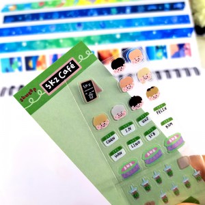 Custom transparent kiss cut sticker sheet vinyl matte planner sticker sheet set