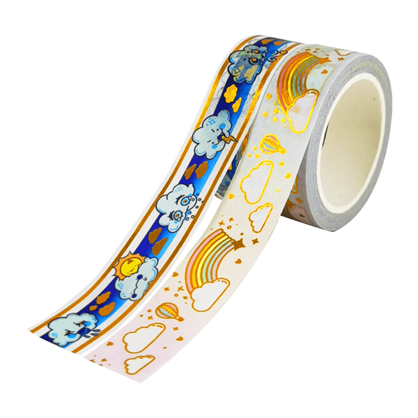 Discount wholesale Washi Tape Wall - Gold Foil Washi Tape – Rainbow Clouds – Feite