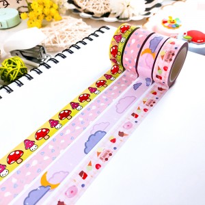 Custom printed pattern decoration washi paper tape with sticker manufacturer