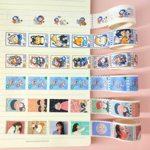 New design stationery Japanese paper custom printed post stamp foil washi masking tape