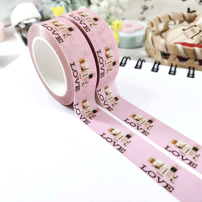 Custom print own design glitter decorative diy washi tape manufacturer
