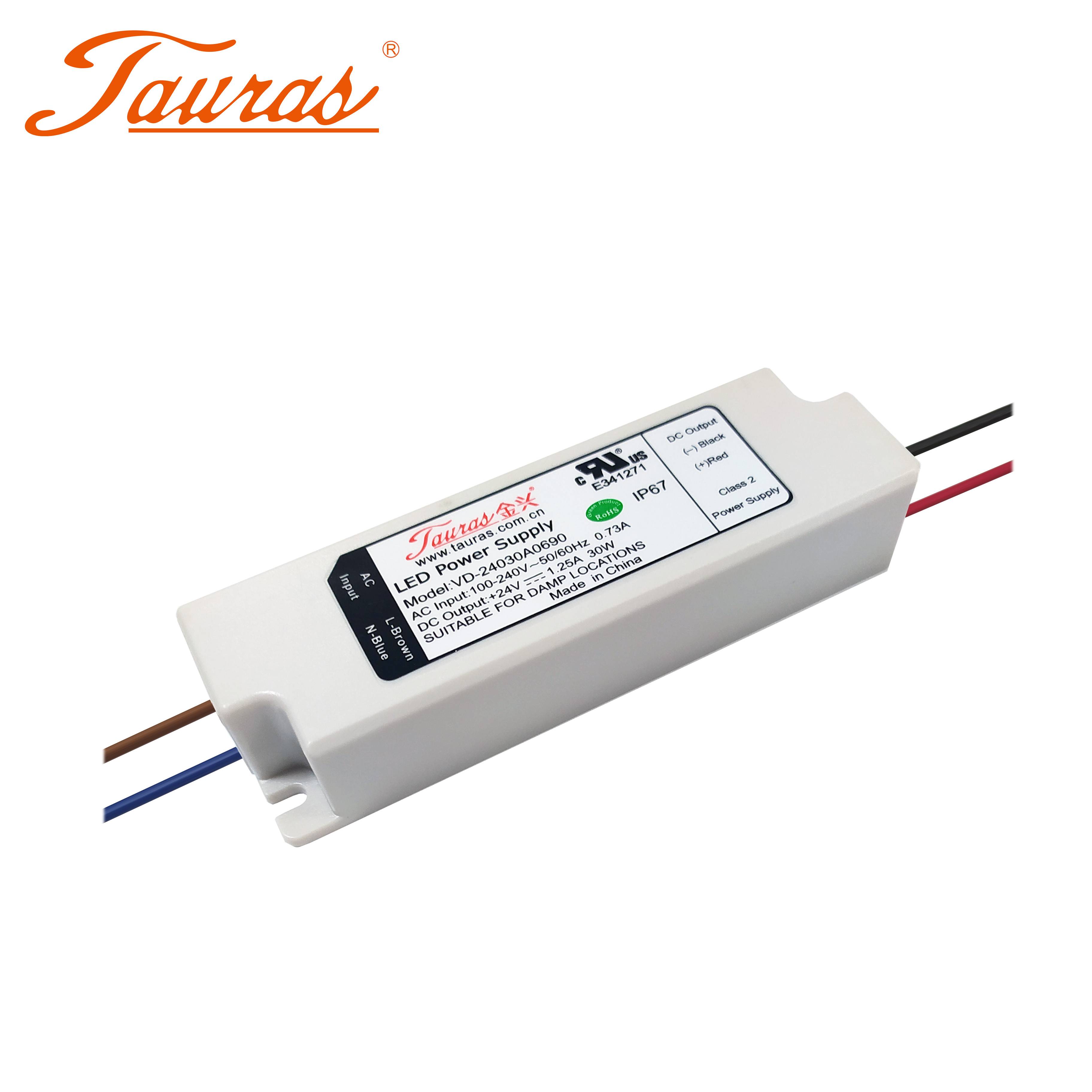 Lowest Price for Constant Voltage Led Power Supply - 12v 24v 2.5a 30w constant voltage ip67 ac to dc led driver – Tauras