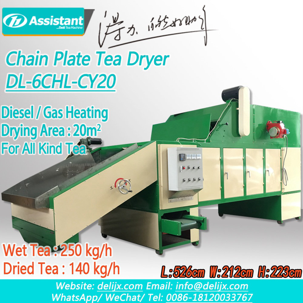 Continuous Diesel Heating Belt Type Tea Leaf Dryer Sterilizer