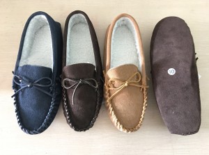 Men’s Women’s Leather Moccasin Slippers Warm Slip On Casual Shoes