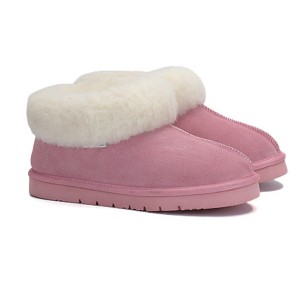 Women’s Pink Leahter Winter Snow Boots