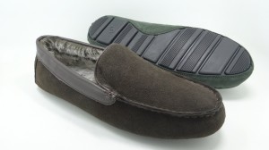 Men’s Moccasin Slipper House Shoe with Indoor Outdoor Memory Foam Sole