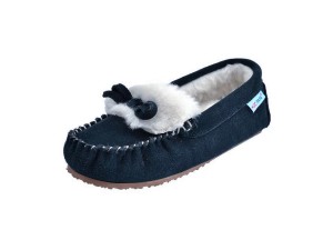 Children’s Kids’ Leather Moccasin Slippers