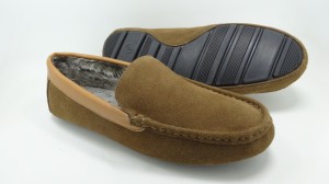 Men’s Moccasin Slipper House Shoe with Indoor Outdoor Memory Foam Sole