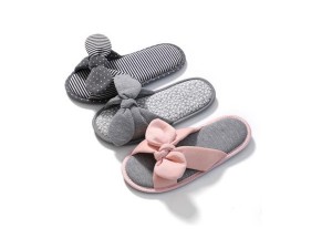 Girls’ Cute Bow Open Toe Slippers House Shoes