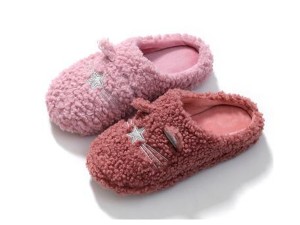 Women’s warm cartoon bear thick sole non-slip fashion cotton slippers
