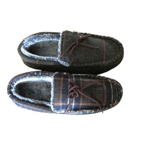 Men’s Felt Moccasin with Tie Slipper Slip On Casual Shoes