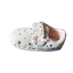 Lowest Price for Warm Slippers Uk - Girls Cute Fleece Star Slippers Warm Household Anti-Slip Indoor Home Slippers  – Teamland