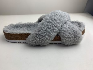 Women’s Ladies’ Fur Cork Slide Sandals