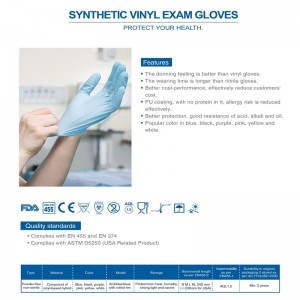 Safety Protective Powder Free Disposable Vinyl Gloves For Examination