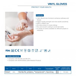 Safety Protective Powder Free Disposable Vinyl Gloves For Examination