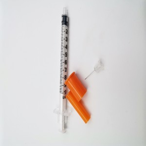 Disposable Orange Cap Separate type needle seat Low Dead Space Insulin Syringe With Needle
