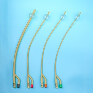 Medical Supply Urethral Balloon Medical Disposable Silicone Coated Latex Foley Male Catheter With Water Pouch