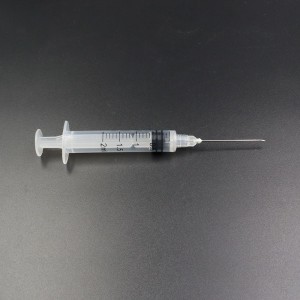 CE ISO 0.5ml 1ml 3ml 5ml 10ml Hoʻopaʻa ʻAi ʻAi ʻAi i ka Vaccine Syringe me ka Needle