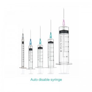 ລາຄາຜູ້ຜະລິດ Disposable Auto Disable Syringe 1/3/5/10ml ສໍາລັບການສັກຢາ Hypodermic