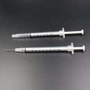 Jeringuilla de insulina de seguridad autodestructiva desechable médica 0,3/0,5/1 ml para la diabetes