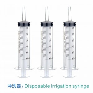 Ce ISO 50ml-200ml Disposable Irrigation Syringe ma Catheter Tip
