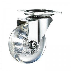 Wholesale Castors With Brakes Suppliers –  Swivel Transparent Wheel Castor with Plate – Techin