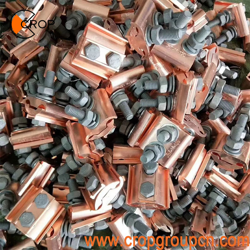 Appearance size of Copper parallel groove PG clamps with 2 bolts