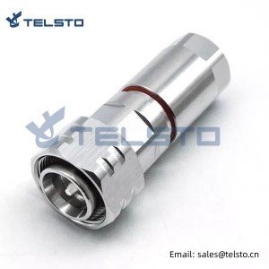 RF connector 4.3/10 Male straight for1/4″ superflex cable, clamp type, for telecommunication