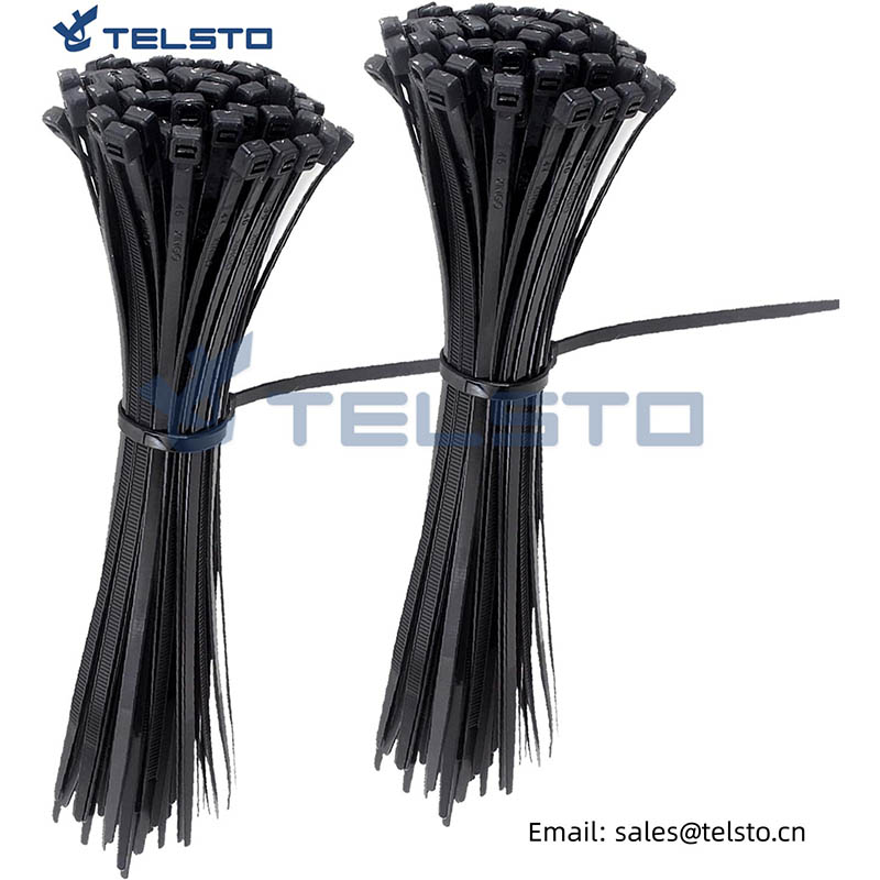 7.6mm width outdoor cable tie UV black resistant