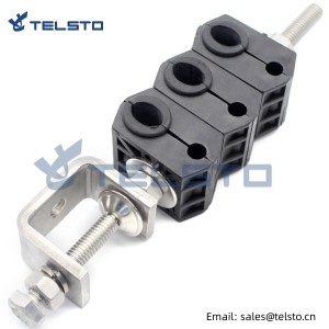 Cable clamp for fiber optical cable(FO) and power cable(DC) 3 layers