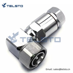 Factory price RF connector 4.3/10 Male right angle clamp type connector, for 1/2″ super flex feeder cable
