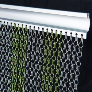 Aluminium Chain Curtain Door Windows Metal Screen Fly Insect Blinds Pest Control 90*210cm
