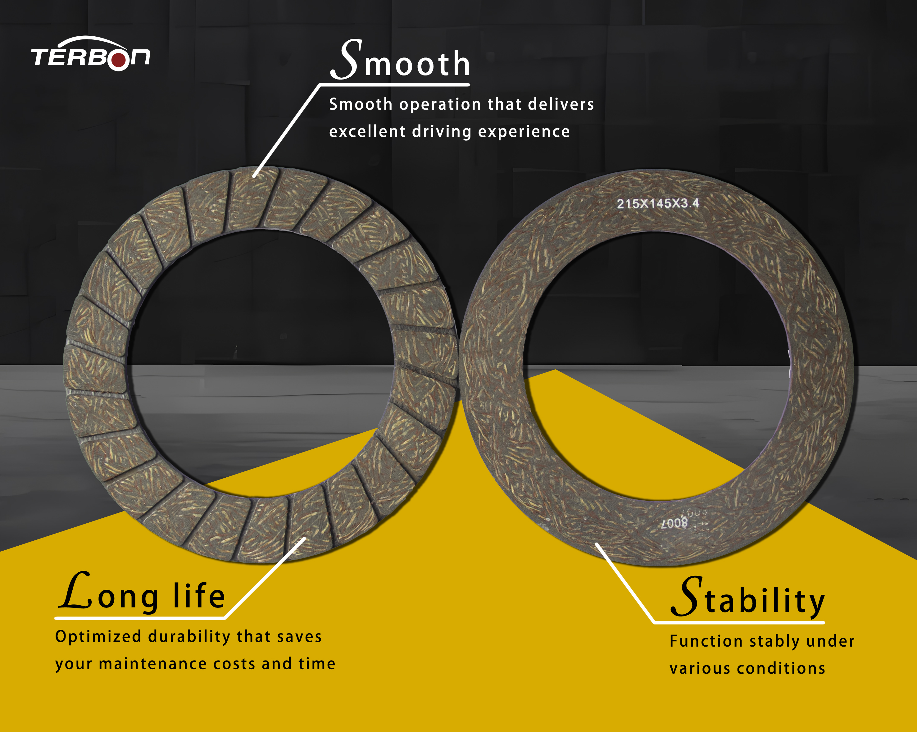 TERBON introduces new high-quality clutch friction discs: smooth, durable and stable.