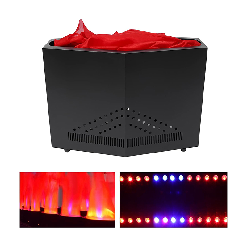 LED Fake Fire Flame 3D Vivid Red Blue Fire Flame Simulated Stage Lights Fake Flame Effect Machine 36 LED Light Beads for Disco DJ Festival Night Clubs