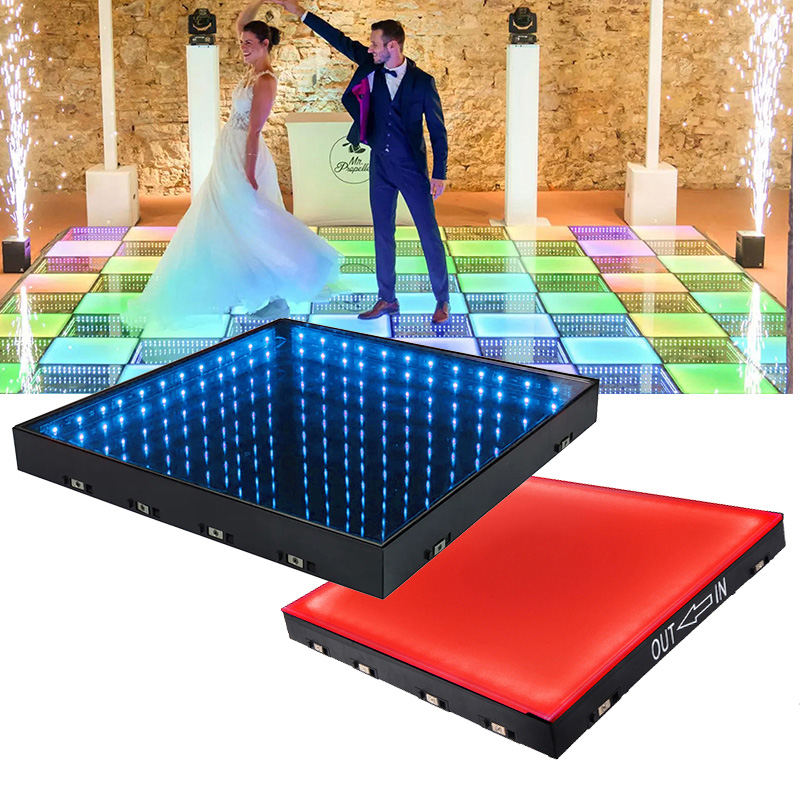 Specchio magnetico 3D senza fili Led Dance Floor Infinity Magnetic RGBW Wedding Panel Dance Floor Produttore per Wedding Party Show Nightclub