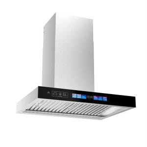 90CM Glass Switch Panel T Style Cooker Hood Wall Mounted Chimney Hood