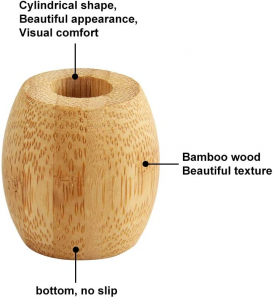 Natural Bamboo Toothbrush Stands Small Single Toothbrush Stand For Bathroom