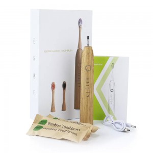 Zero Waste Eco-Friendly Soft Bristles Bamboo Electric Toothbrush With 3 Rechargeable Head